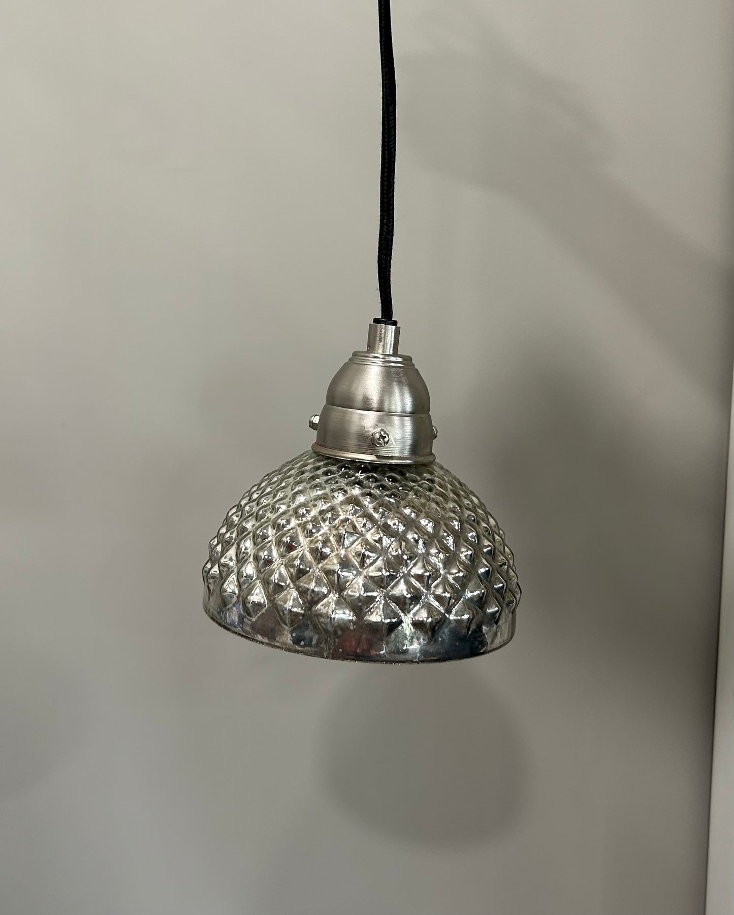 Mercury Glass Bell Pendant Light