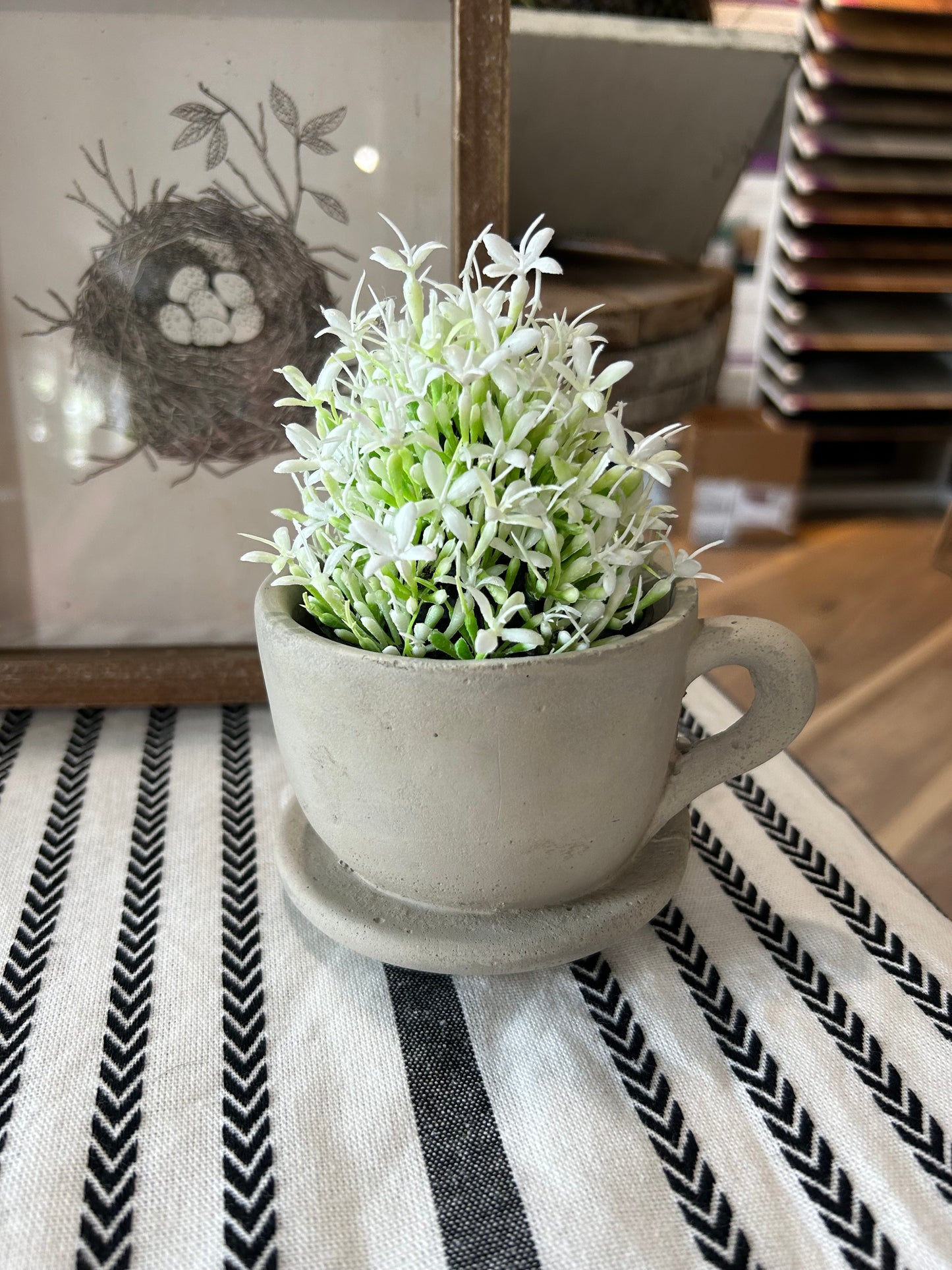 Cement Tea Mug Planter