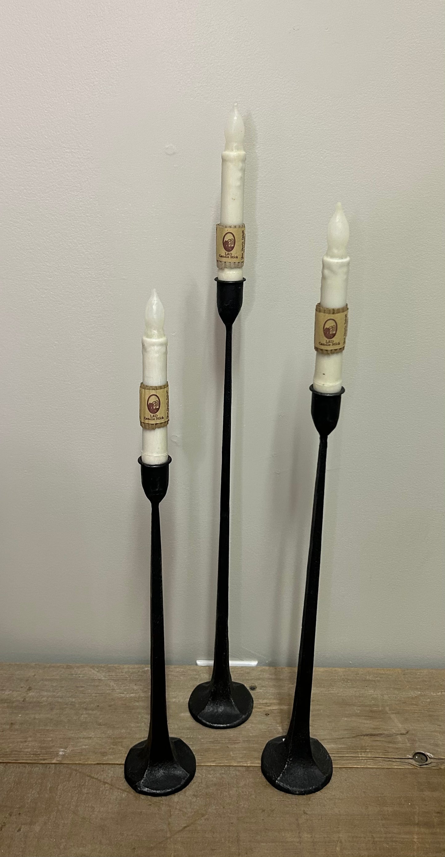 Black Rod Iron Candle Holder