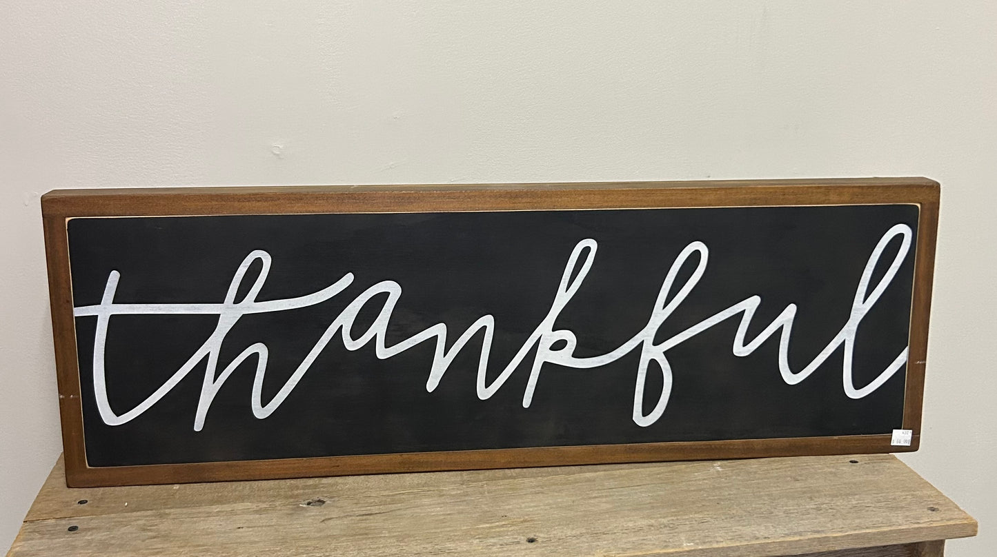 Wooden Sign / Thankful