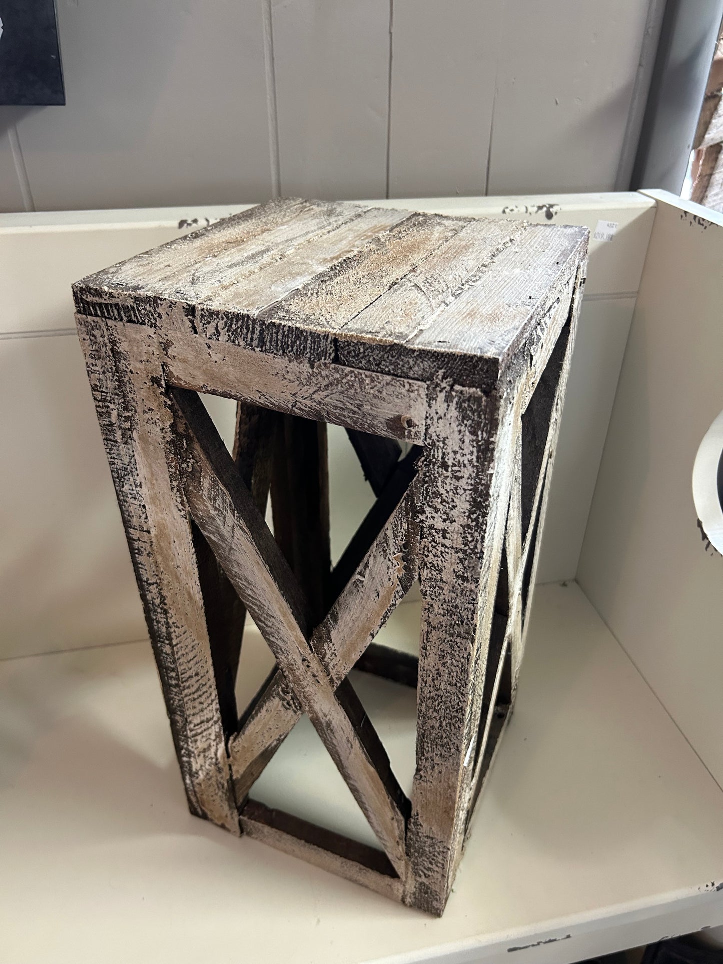 Small Wooden X Lantern / Table